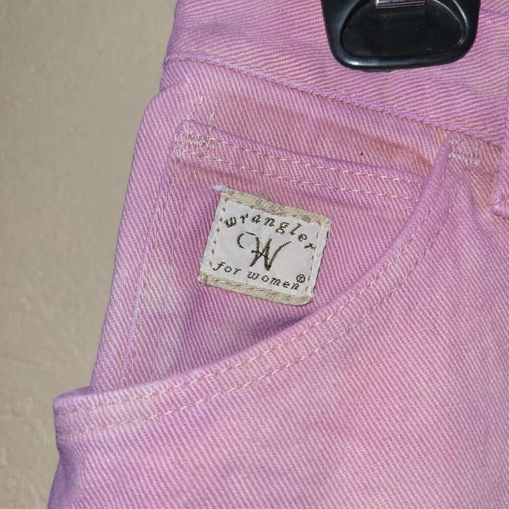 Vintage Wrangler Women's 12x34 Pink Tie Dye Jeans MSR01 TR Straight Fit Cotton - Picture 4 of 7